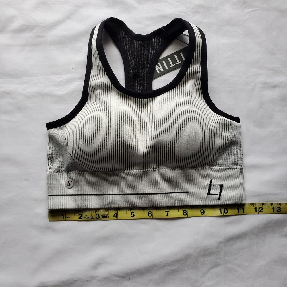 FITTIN Women's Sport Essentials Stripe Racerback Yoga Sports Bra Small‎ NWOT - Picture 7 of 12